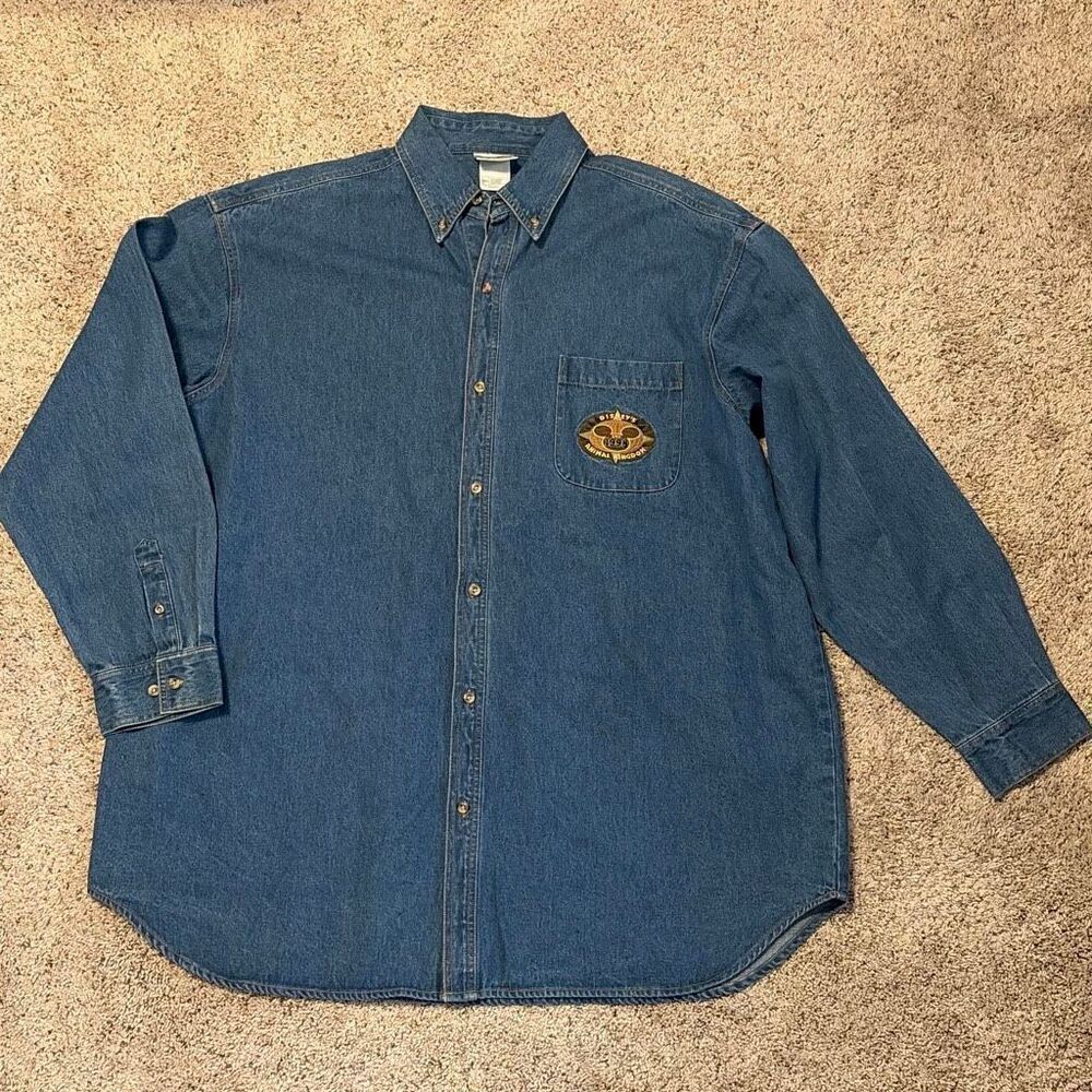 Vintage 1998 Disney World Animal Kingdom Heavyweight Denim Shirt XXL